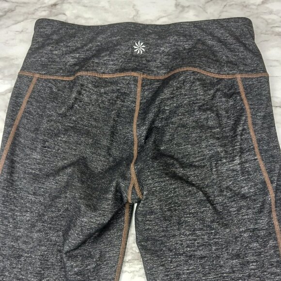 ATHLETA cropped leggings women's size S heather gray mid-rise inner pocket - Picture 6 of 8